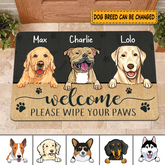 Welcome please wipe your paws Personalized Dog Doormat DM-TU11