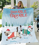 Christmas Double Trouble Cat Personalized Blanket B-NB2014