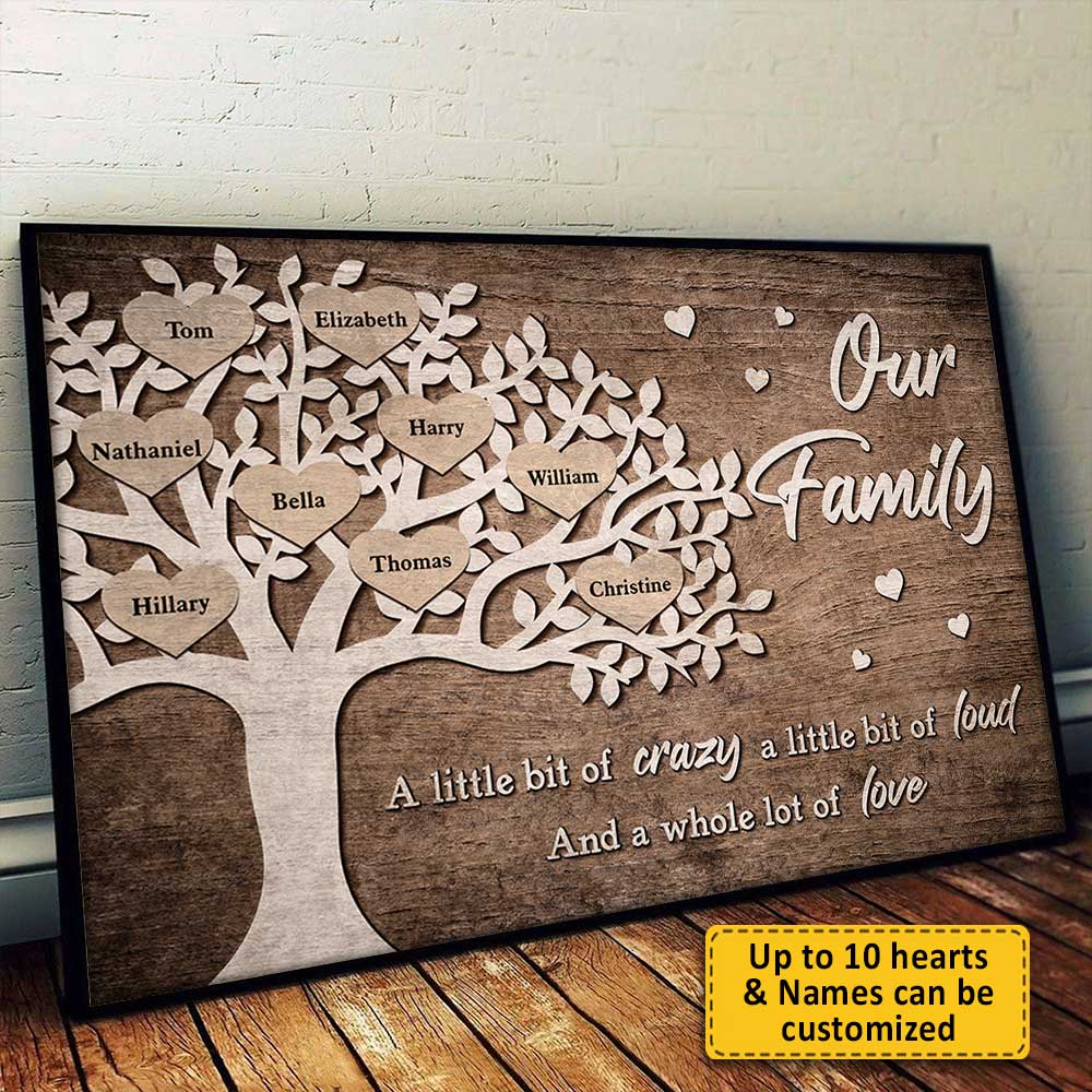 A Little Bit Of Crazy - Personalized Horizontal Poster - Gift For Grandparents
