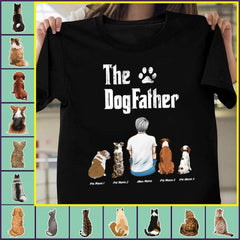 "The Dog Father" man & dog, cat personalized T-shirt
