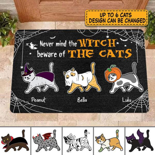 Funny Halloween personalized Cat doormat DM-HR04
