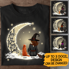 Happy Dog Witch On The Moon Personalized T-Shirt TS-HR52