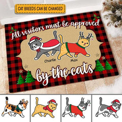 All Visitors Must Be Approved By The Cats Personalized Doormat DM-NB274