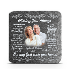 Memorial Poem Stone For Loss Of Loved One, Bereavement Poem, In Loving Memory Stone, Missing You Always, Memorial Photo Gift