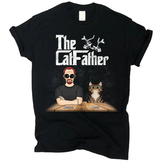 Best Cat Dad Ever The Catfather - Personalized T-shirt, Gift for Cat Lover, Father’s Day Gifts