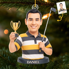 Custom Photo Acrylic Ornament - Personalized Christmas Birthday Golf Gifts For Men, Women - Walking Fairways Building Memories
