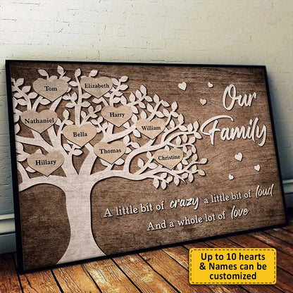 A Little Bit Of Crazy - Personalized Horizontal Poster - Gift For Grandparents